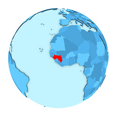Image showing Guinea on globe isolated