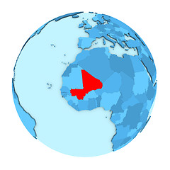 Image showing Mali on globe isolated