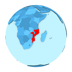 Image showing Mozambique on globe isolated