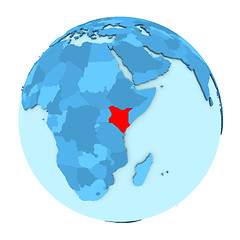 Image showing Kenya on globe isolated