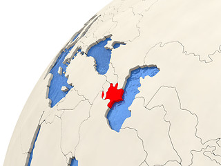 Image showing Azerbaijan on globe