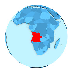 Image showing Angola on globe isolated