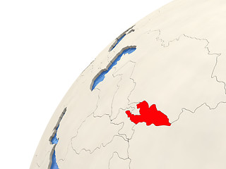 Image showing Kyrgyzstan on globe