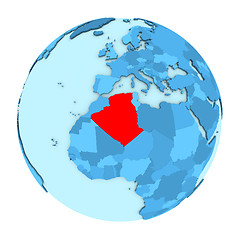 Image showing Algeria on globe isolated