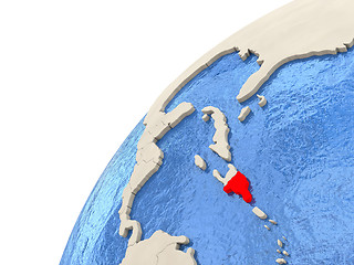 Image showing Dominican Republic on globe