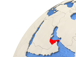Image showing United Arab Emirates on globe