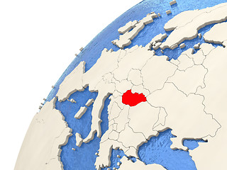 Image showing Hungary on globe