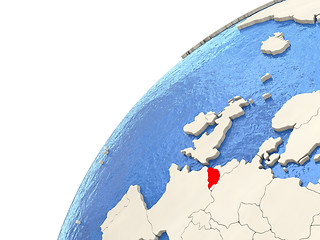 Image showing Belgium on globe