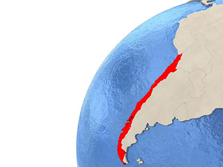 Image showing Chile on globe