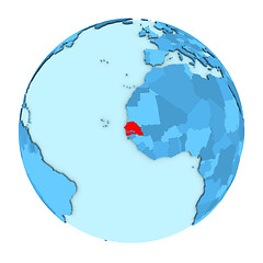 Image showing Senegal on globe isolated