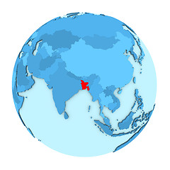 Image showing Bangladesh on globe isolated