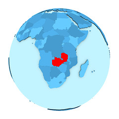 Image showing Zambia on globe isolated