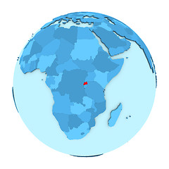 Image showing Rwanda on globe isolated