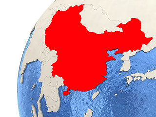 Image showing China on globe