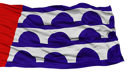 Image showing Isolated Des Moines Flag, Waving on White Background