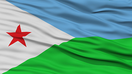 Image showing Closeup Djibouti Flag