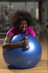 Image showing woman  relaxing after pilates workout
