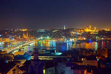 Image showing Night lights of Istanbul