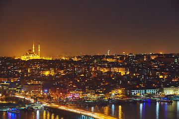 Image showing Night lights of Istanbul