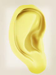 Image showing Ear model. 3d illustration. Vintage style