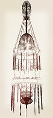 Image showing Traditional arabic lamp - Arabian chandelier. 3D illustration.. 