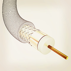 Image showing Cables for high tech connect. 3d illustration. Vintage style