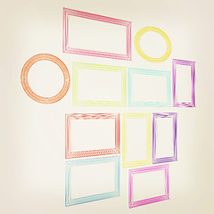 Image showing Abstract frames. Conceptual design. 3D illustration. Vintage sty