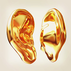 Image showing Gold Ear model. 3d illustration. Vintage style