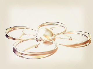 Image showing Quadcopter Dron. 3d render. Vintage style