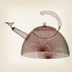 Image showing Teapot concept. 3d illustration. Vintage style