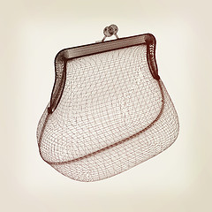 Image showing purse on a white. 3D illustration. Vintage style