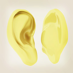 Image showing Ear model. 3d illustration. Vintage style