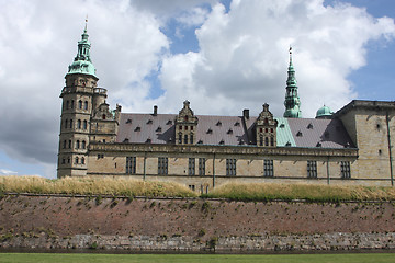 Image showing Kronborg Castle viewed from the ferry to Sweden