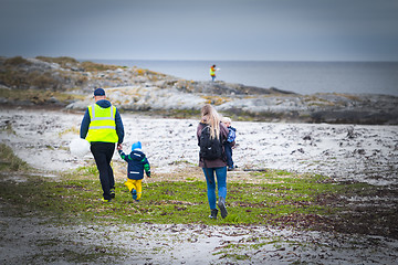 Image showing Family at the Beach