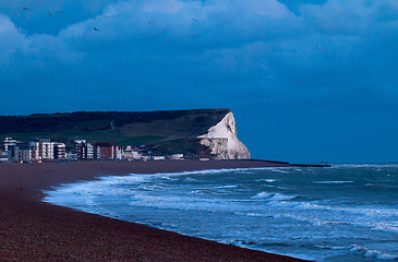 Image showing Seaford Head in Last Sunlight