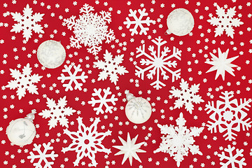 Image showing Snowflake and Bauble Background