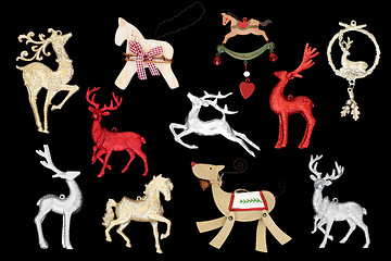 Image showing Christmas Reindeer and Horse Decorations