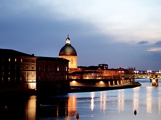 Image showing Sunset on River in Toulouse