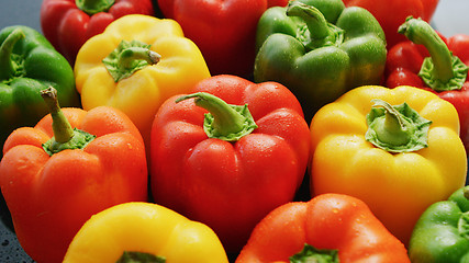 Image showing Bunch of bright bell peppers