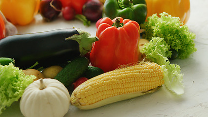 Image showing Colorful vegetables placed in pile