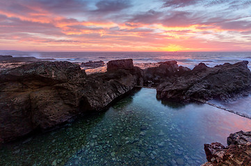 Image showing Sunrise skies over Nuns Baths