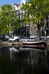 Image showing canal scene amsterdam holland europe