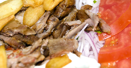 Image showing gyro plate dinner greece