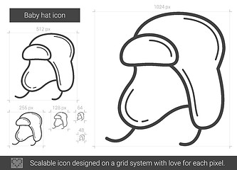 Image showing Baby hat line icon.