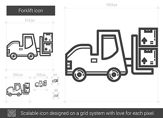 Image showing Forklift line icon.