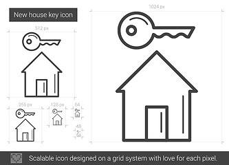 Image showing New house key line icon.