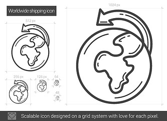 Image showing Worldwide shipping line icon.