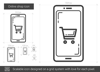 Image showing Online shop line icon.