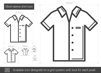 Image showing Short-sleeve shirt line icon.