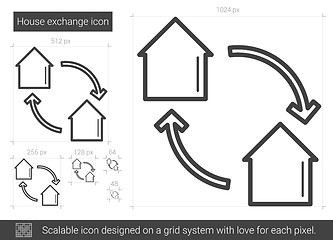 Image showing House exchange line icon.